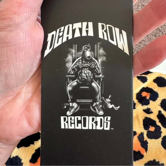 Death Row Records Cropped Leopard Velour Crewneck Sweatshirt Dr Bombay M NEW - Picture 8 of 12